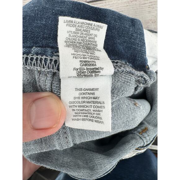 Free People Overalls Womens 28R Blue Denim Skinny Stretch Adjustable Bib Jeans - Picture 9 of 11